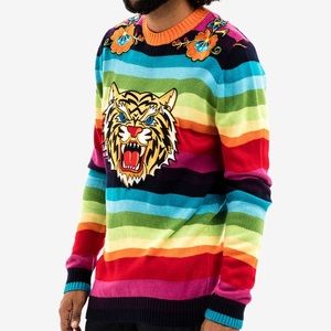 Hudson Nyc Rainbow Tiger Knit Sweater 